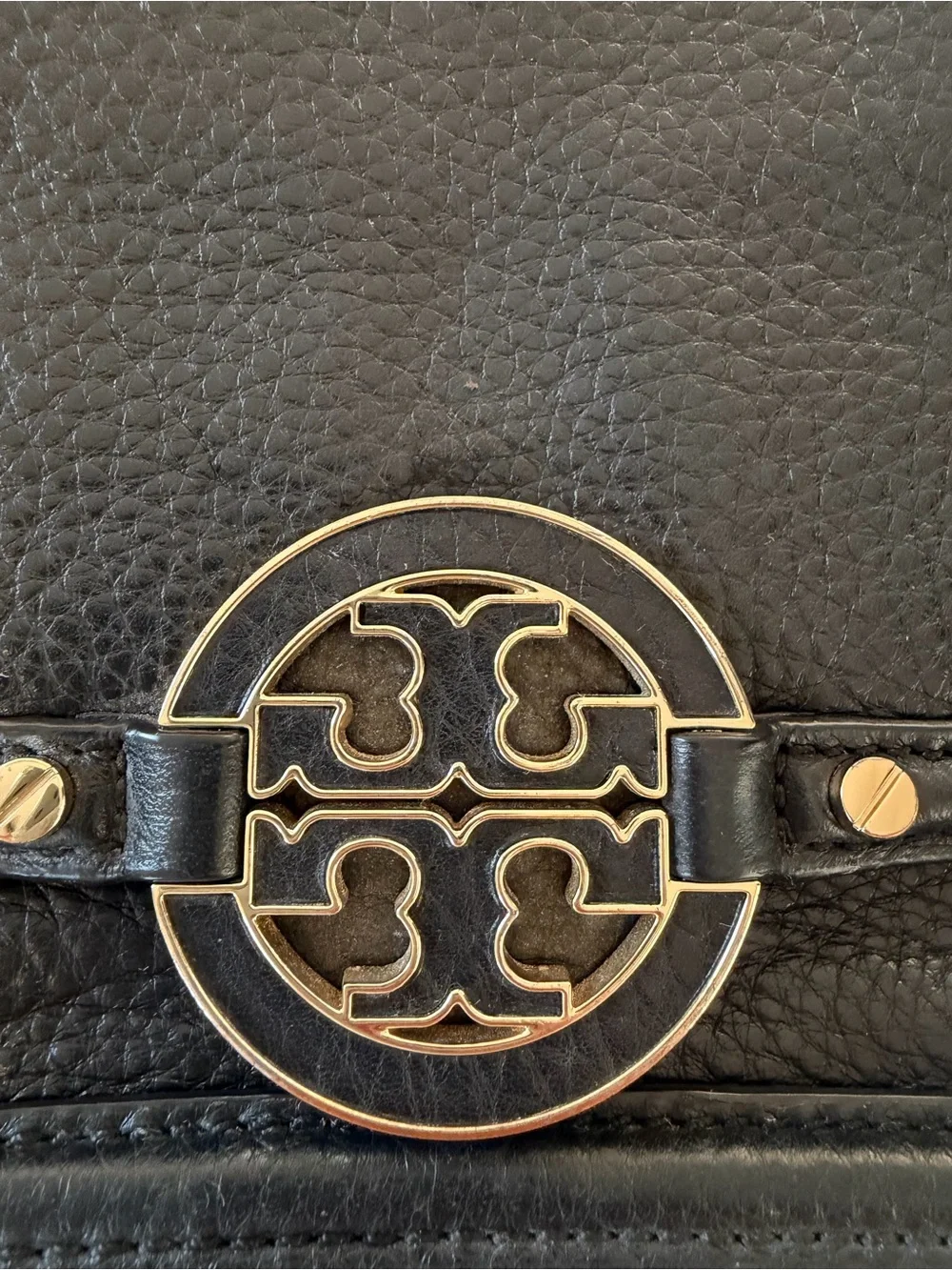 Tory Burch Black Leather shoulder/ crossbody bag with Gold Chain Detail